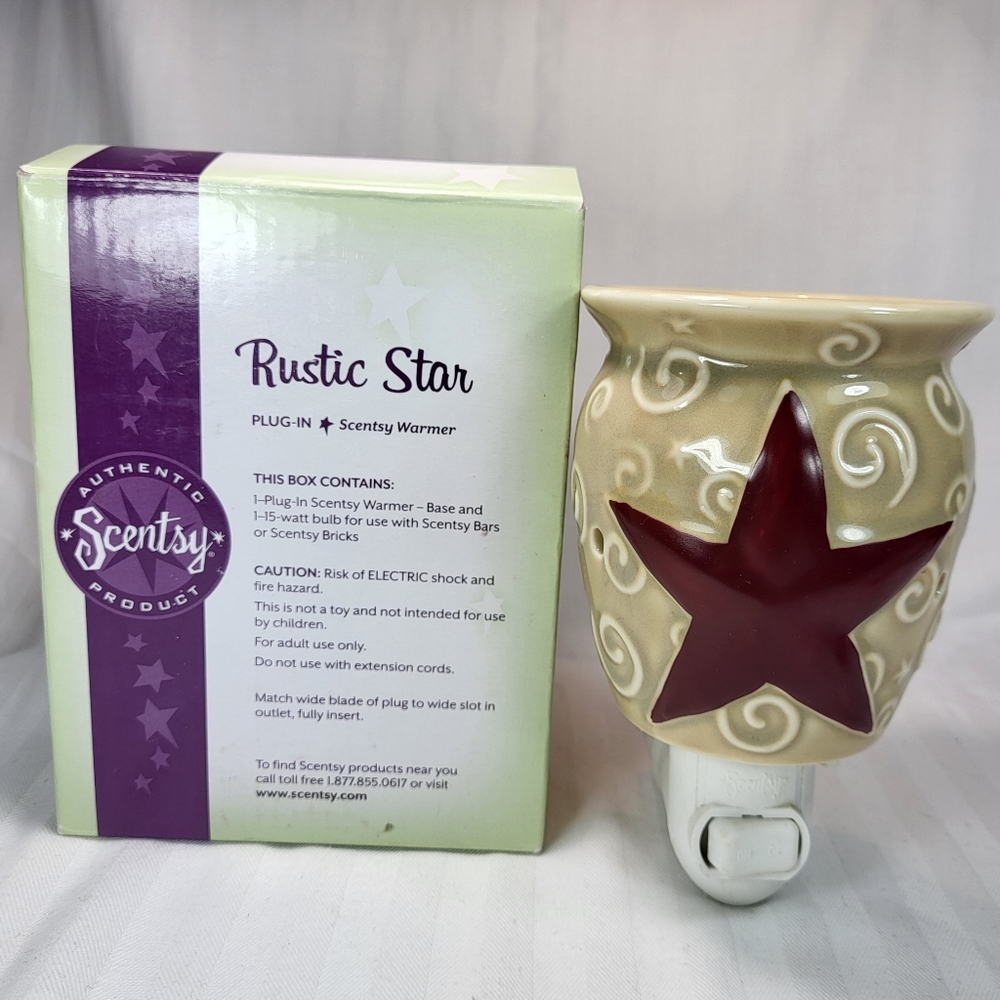 Scentsy Rustic Star NIGHTLIGHT Mini Wax Warmer Wall Plug In - Picture 3 of 15